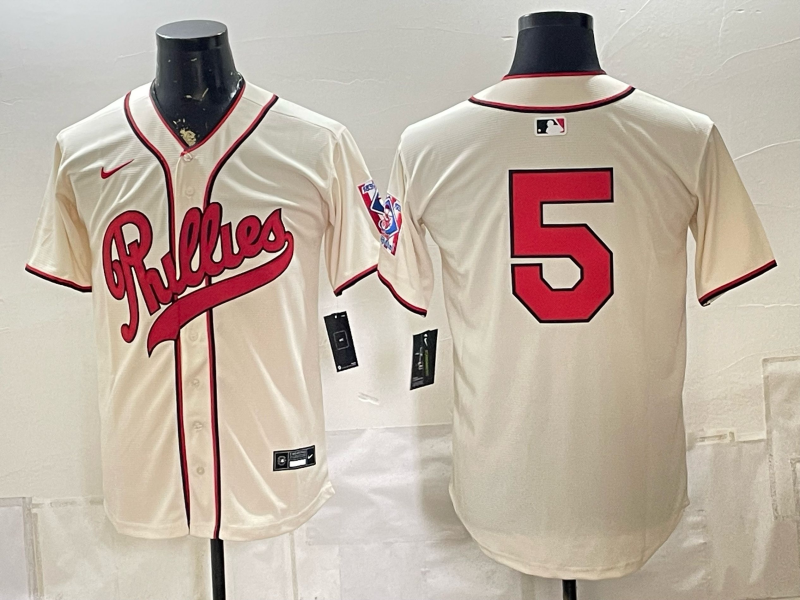 Men 2026 Philadelphia Phillies #5 cream Game Nike MLB Jersey 082600->philadelphia phillies->MLB Jersey